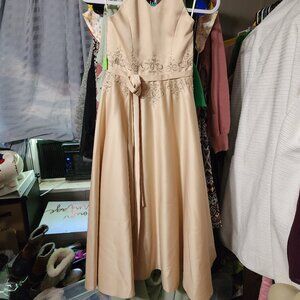 Sweetie Pie Girls Size 8 Formal Dress Color is Cafe